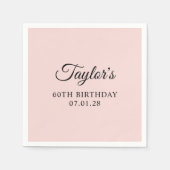 Elegant Script 60th Verjaardag Servet (Voorkant)
