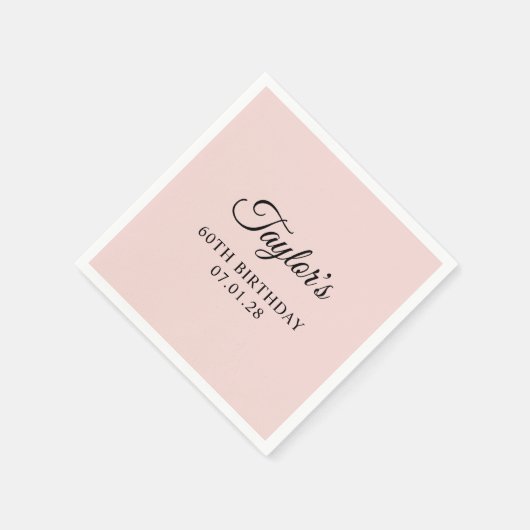 Elegant Script 60th Verjaardag Servet (Hoek)