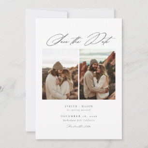 Elegant Script 6 Fotobruiloft QR-code Save The Date