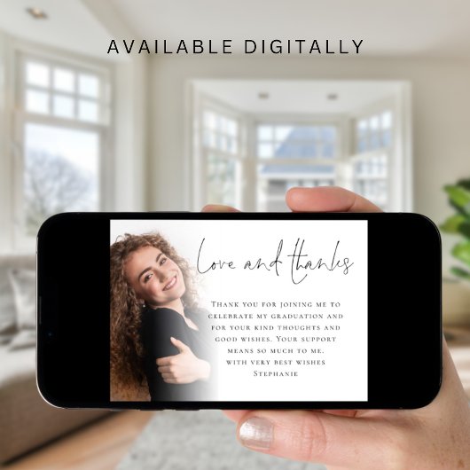 Elegant Script 6 Foto's Afstuderen Love Bedankt Kaart