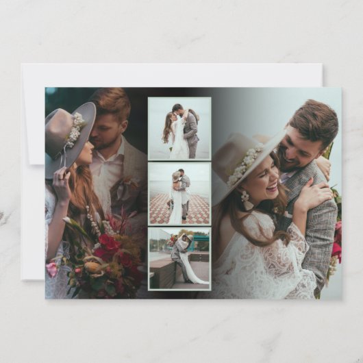 Elegant Script 6 Foto's Bruiloft Liefde Bedankt Sa Kaart (Achterkant)