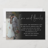 Elegant Script 6 Foto's Bruiloft Liefde Bedankt Zw Kaart (Voorkant)