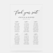 Elegant Script 6 tafel Zitting Grafiek Acryl Teken Bord (Voorkant)