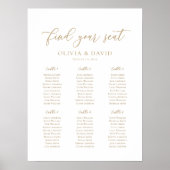 Elegant Script 6 Tafels Welkom Zitschema Poster (Voorkant)