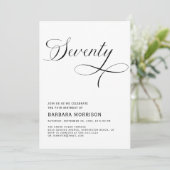 Elegant script 70ste verjaardag minimalistisch kaart (Staand voorkant)