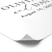 Elegant Script 7 Tafel Stoelenkaart Schuim Board Poster (Hoek)