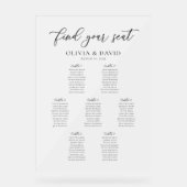 Elegant Script 7 tafel Zitting Grafiek Acryl Teken Bord (Voorkant)