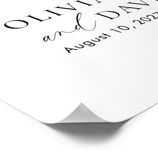 Elegant Script 7 tafel Zitting Grafiek Foam Board Poster (Hoek)