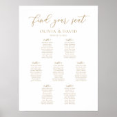 Elegant Script 7 Tafels Welkom Zitschema Poster (Voorkant)