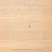 Elegant script 80 jaar zwart goud 80 jaar acryl uitnodigingen (Voorkant)