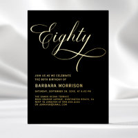 Elegant script 80 jaar zwart goud 80 jaar