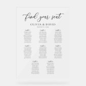 Elegant Script 8 tafel Zitting Grafiek Acryl Teken Bord (Voorkant)