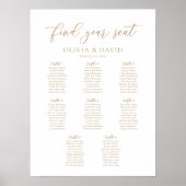 Elegant Script 8 Tafels Welkom Zitschema Poster (Voorkant)