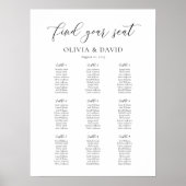 Elegant Script 9 tafel Stoelenkaart Poster (Voorkant)