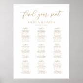 Elegant Script 9 Tafels Welkom Zittingkaart Poster (Voorkant)