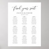 Elegant Script 9 Tafels Welkom Zittingkaart Poster (Voorkant)