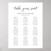 Elegant Script 9 Tafels Welkom Zittingkaart Poster (Voorkant)