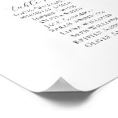 Elegant Script 9 Tafels Welkom Zittingkaart Poster (Hoek)