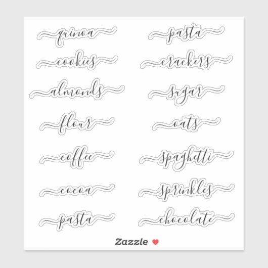 Elegant Script Aangepaste, aangepaste paneellabels Sticker (Vel)
