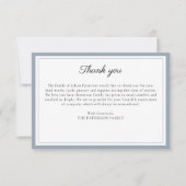 Elegant Script Aangepaste bericht begrafenisfoto Bedankkaart (Voorkant)