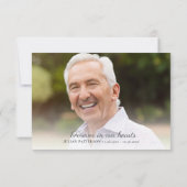 Elegant Script Aangepaste bericht begrafenisfoto Bedankkaart (Achterkant)