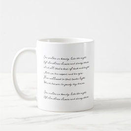 Elegant Script Aangepaste Citaat, Gedicht, Songtek Koffiemok