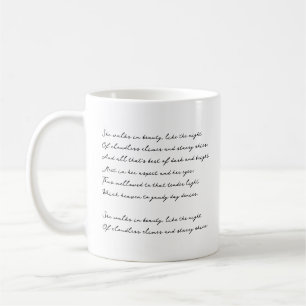 Elegant Script Aangepaste Citaat, Gedicht, Songtek Koffiemok