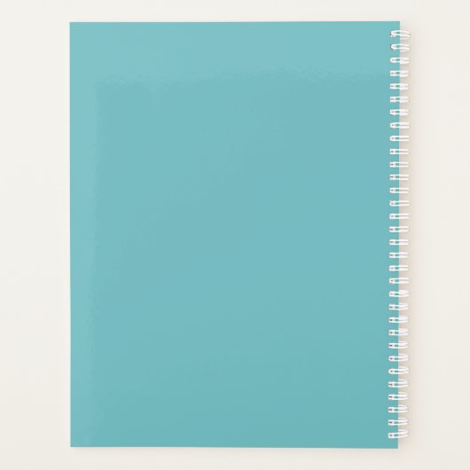 Elegant script Aangepaste foto Aqua White Wedding Planner (Achterkant)