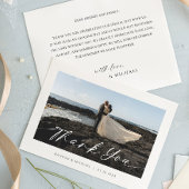 Elegant Script Aangepaste Foto Bruiloft Bedankkaart