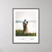 Elegant script aangepaste foto bruiloft canvas afdruk (Voorkant)