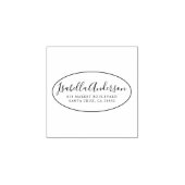 Elegant script | Aangepaste naam en retouradres Ov Rubberstempel (Afrduk)