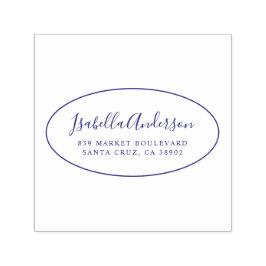 Elegant script | Aangepaste naam en retouradres Ov Zelfinktende Stempel
