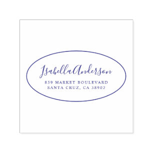 Elegant script   Aangepaste naam en retouradres Ov Zelfinktende Stempel