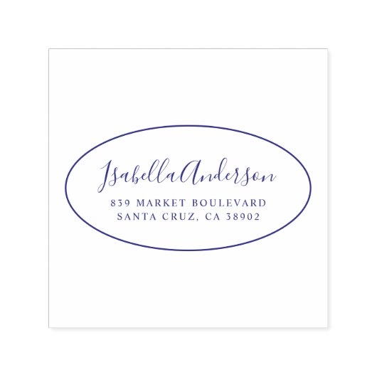 Elegant script | Aangepaste naam en retouradres Ov Zelfinktende Stempel (Design)