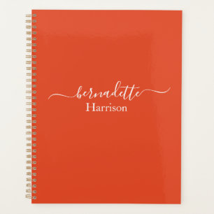 Elegant script Aangepaste naam Oranje planner