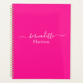 Elegant script | Aangepaste naam | Roze Planner (Voorkant)