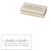 Elegant script aangepaste namen retouradres rubberstempel (Gestempeld)