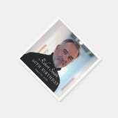 Elegant Script Aangepaste verjaardagsfoto Servet (Hoek)