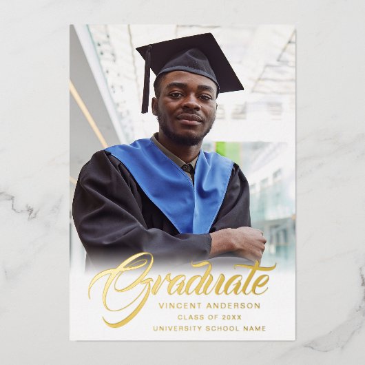 Elegant script | Aankondiging van moderne Afstudee (Voorkant)