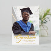 Elegant script | Aankondiging van moderne Afstudee (Staand Voorkant)