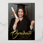 Elegant script | Aankondiging van moderne Afstudee (Voorkant)