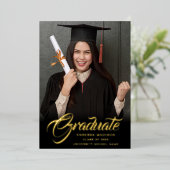 Elegant script | Aankondiging van moderne Afstudee (Staand Voorkant)