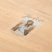 Elegant Script Acryl Afstuderen aankondiging (Laagn)