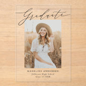 Elegant Script Acryl Afstuderen aankondiging (Voorkant)