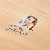 Elegant Script Acryl Afstuderen aankondiging (Laagn)