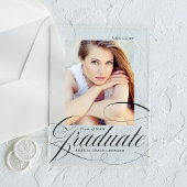 Elegant Script Acryl Afstuderen aankondiging