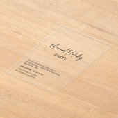 Elegant Script Acrylic Annual Holiday Party Acryl Uitnodigingen (Laagn)