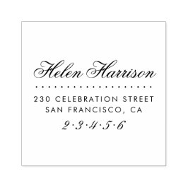 Elegant script | Adres voor aangepaste naam en ret Rubberstempel