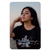 Elegant Script Afstudeerdata Foto Magneet (Verticaal)