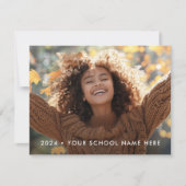 Elegant script afstudeerder foto afstuderen afstud bedankkaart (Voorkant)